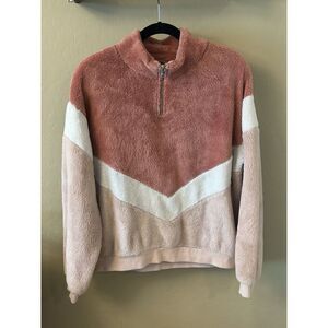 H&M Divided Sweater Womens Large Multicolor Long Sleeve 1/4 Zipper Pullover